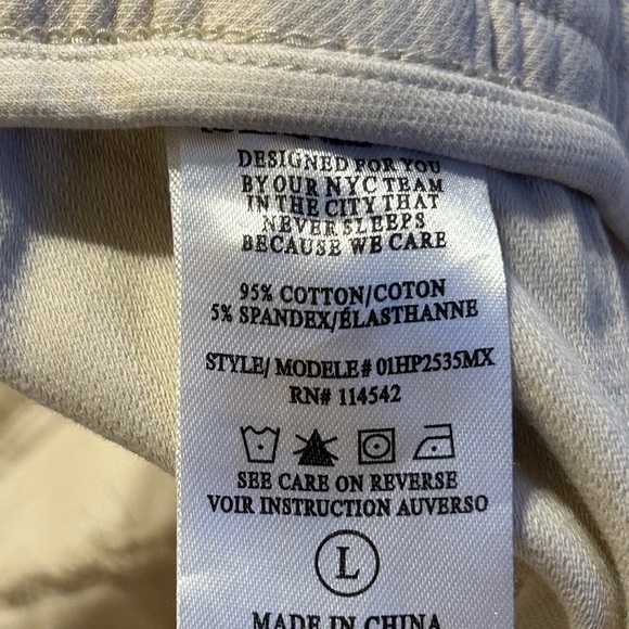 BLANK NYC Drawstring Ankle Zip Pocket Jogger Pants Cream Women Size Large - Picture 8 of 10